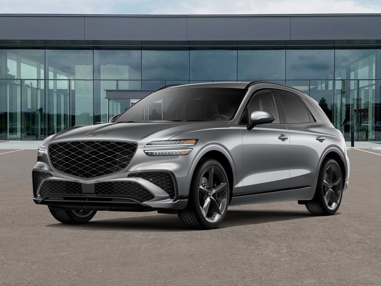 2026 Genesis GV70 2.5T SPORT PRESTIGE in Savile Silver — front three-quarter view