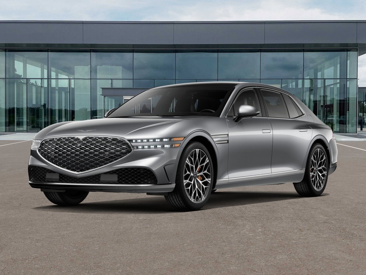 2026 Genesis G90 3.5T E-SC MHEV in Savile Silver — front three-quarter view