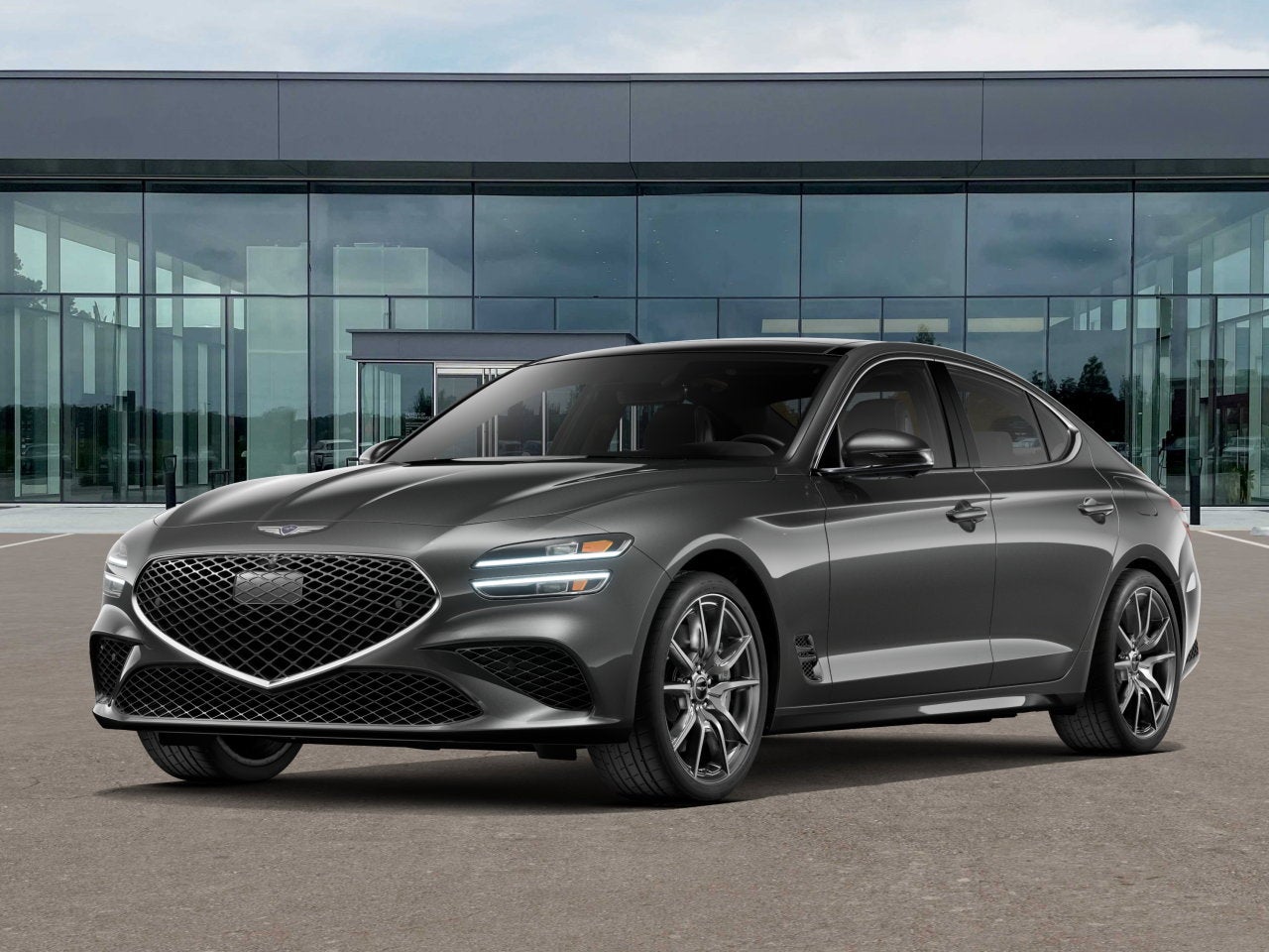 2026 Genesis G70 2.5T PRESTIGE in Makalu Gray — front three-quarter view
