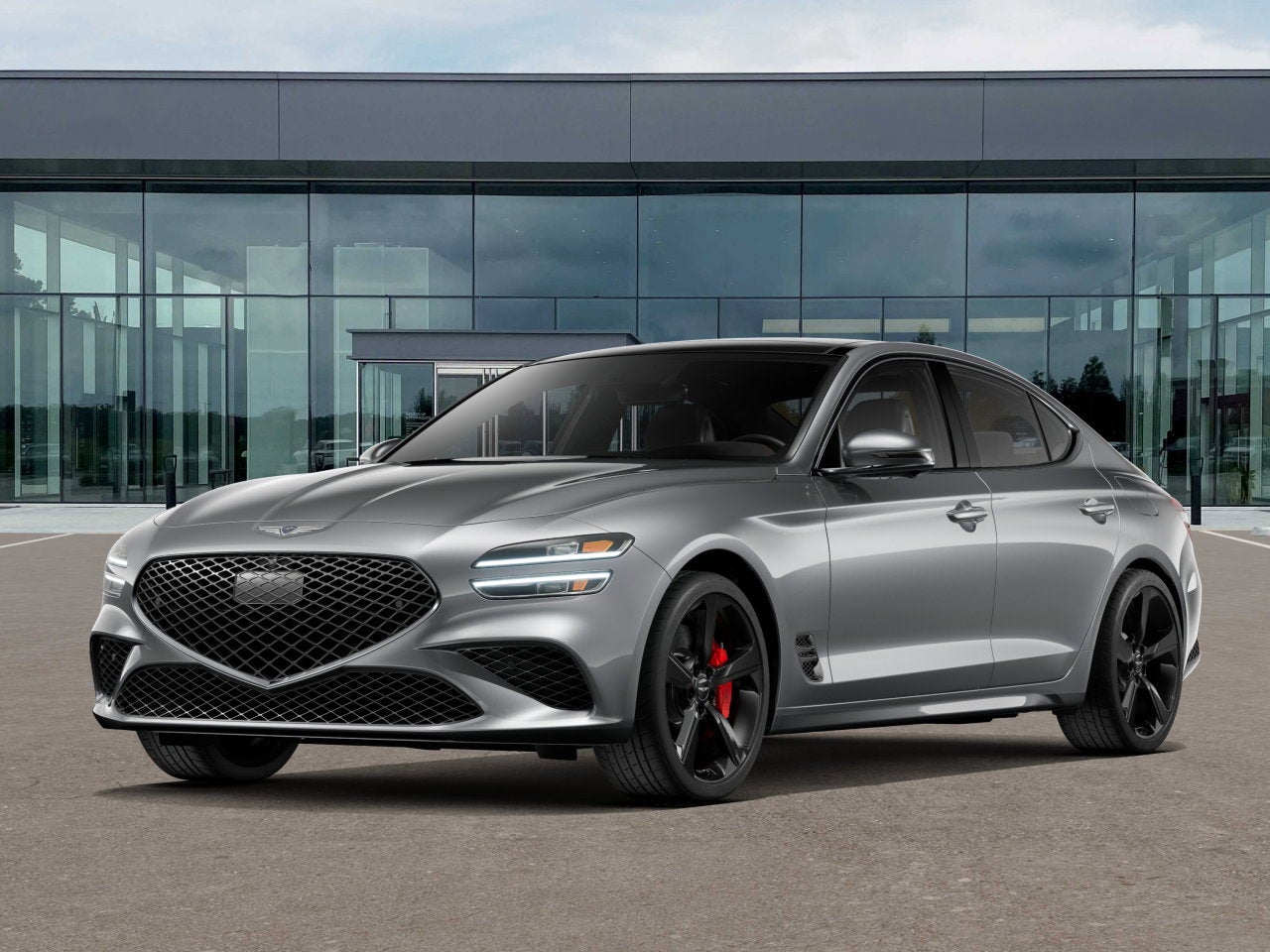 2026 Genesis G70 3.3T SPORT PRESTIGE in Savile Silver — front three-quarter view