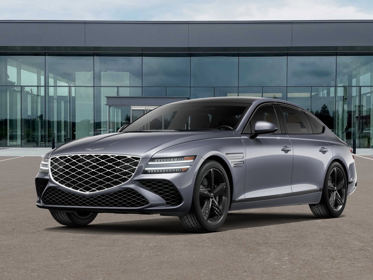 2026 Genesis G80 2.5T SPORT PRESTIGE in Ceres Blue — front three-quarter view