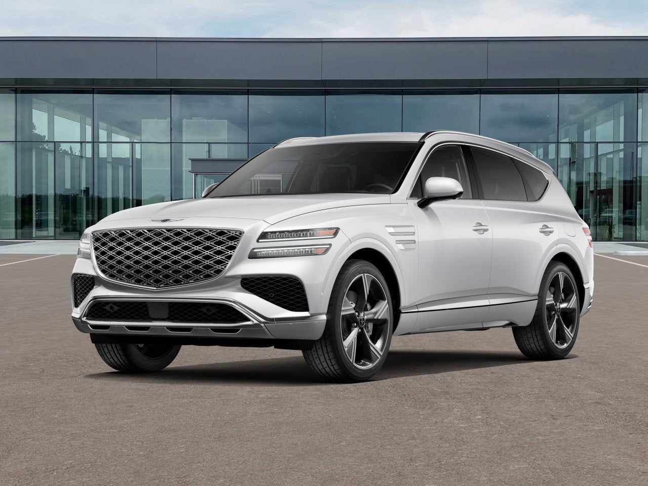 2026 Genesis GV80 3.5T PRESTIGE in Alta White — front three-quarter view